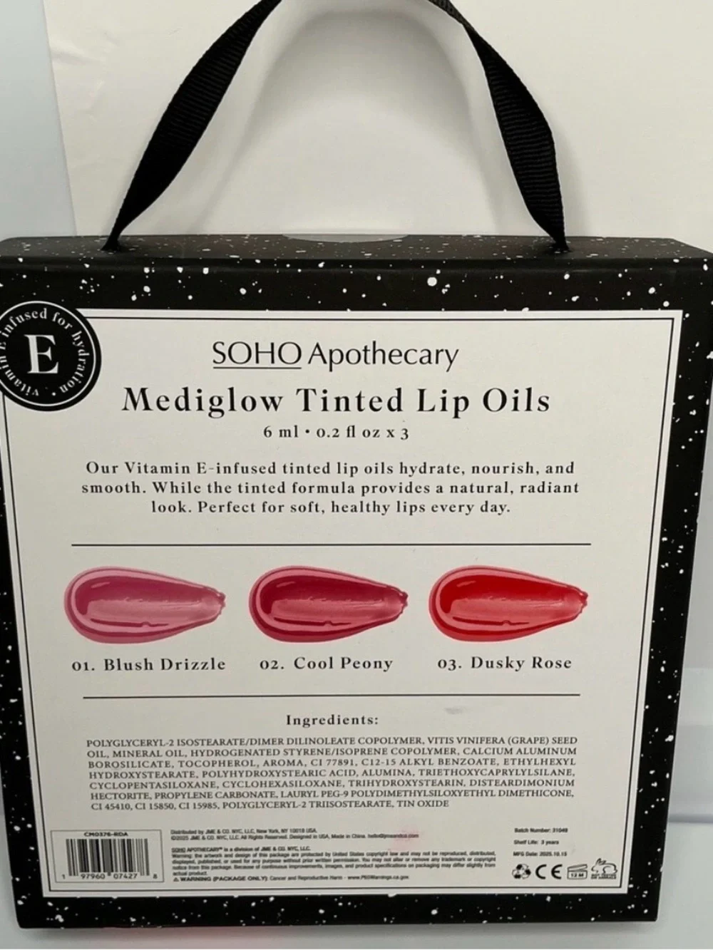 SOHO APOTHECARY Mediglow Tinted Lip Oil Trio - Red Embrace NEW